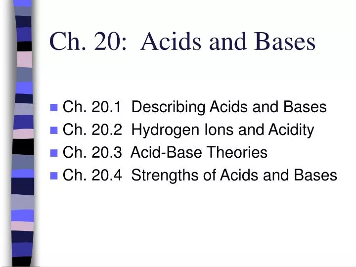 ch 20 acids and bases