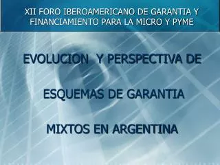 XII FORO IBEROAMERICANO DE GARANTIA Y FINANCIAMIENTO PARA LA MICRO Y PYME