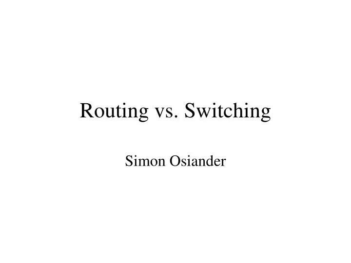 routing vs switching