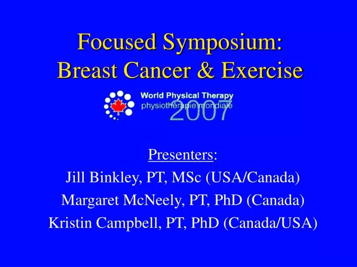 focused symposium breast cancer exercise