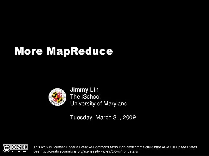 jimmy lin the ischool university of maryland tuesday march 31 2009