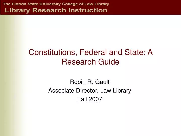 constitutions federal and state a research guide