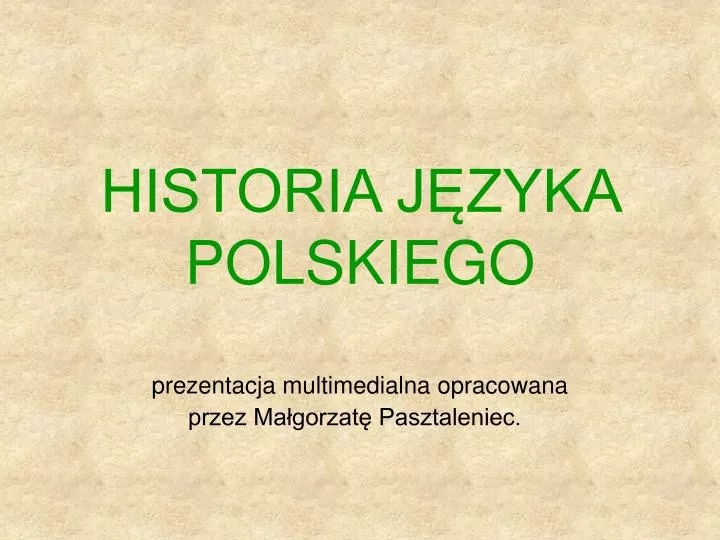 historia j zyka polskiego