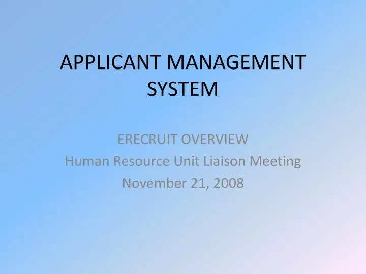 applicant management system