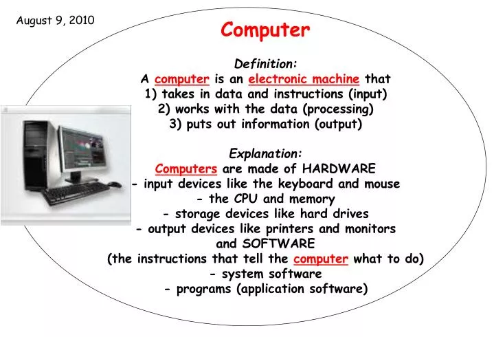 computer definition for presentation