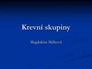 krevn skupiny