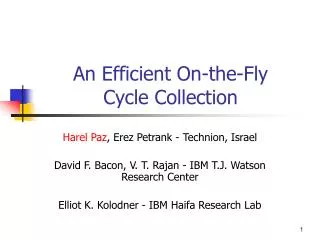An Efficient On-the-Fly Cycle Collection