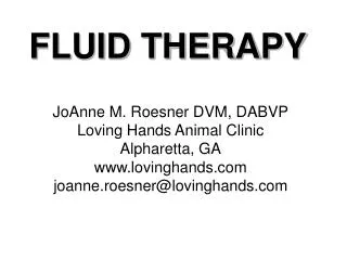 FLUID THERAPY