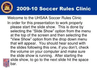 2009-10 Soccer Rules Clinic