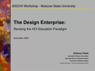 SIGCHI Workshop - Moscow State University
