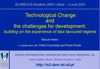 GLOBELICS Academy 2004: Lisboa - 3 June 2004
