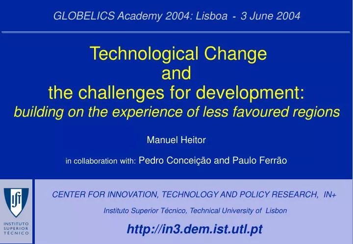 globelics academy 2004 lisboa 3 june 2004