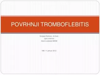 povrhnji tromboflebitis