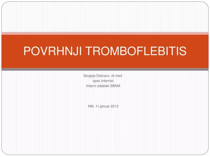 povrhnji tromboflebitis
