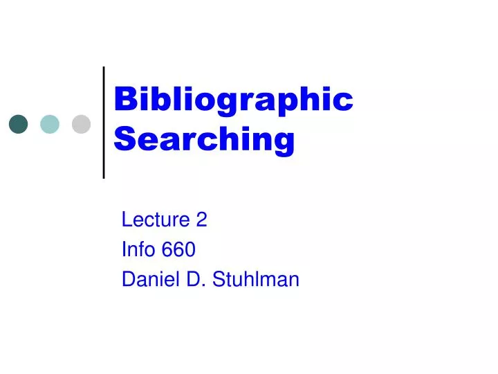 bibliographic searching