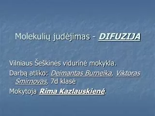 molekuli jud jimas difuzija