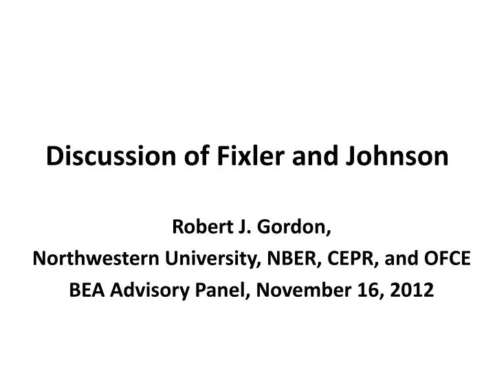 discussion of fixler and johnson