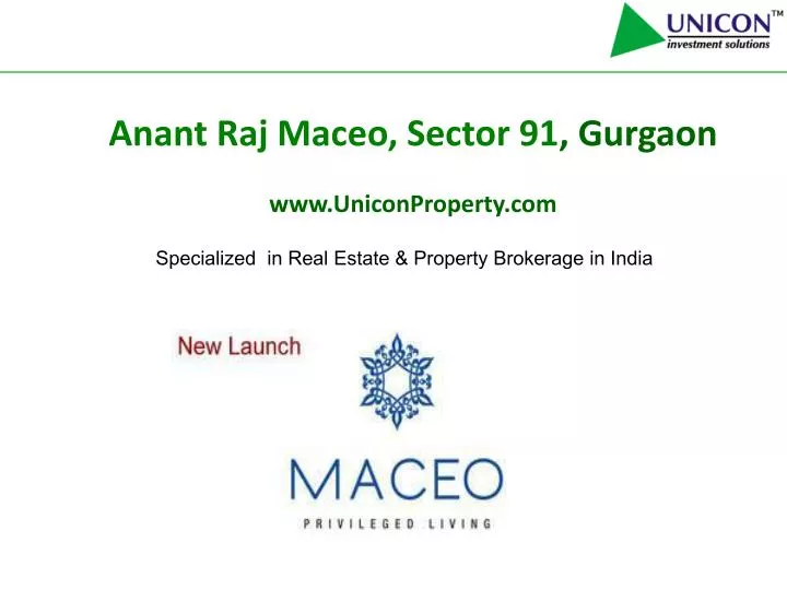 anant raj maceo sector 91 gurgaon www uniconproperty com