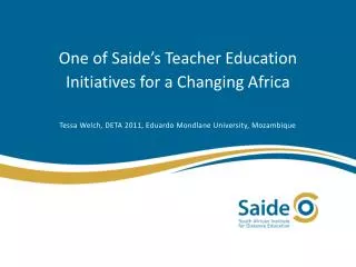 One of Saide’s Teacher Education Initiatives for a Changing Africa
