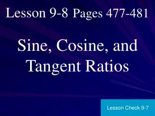 Lesson 9-8 Pages 477-481