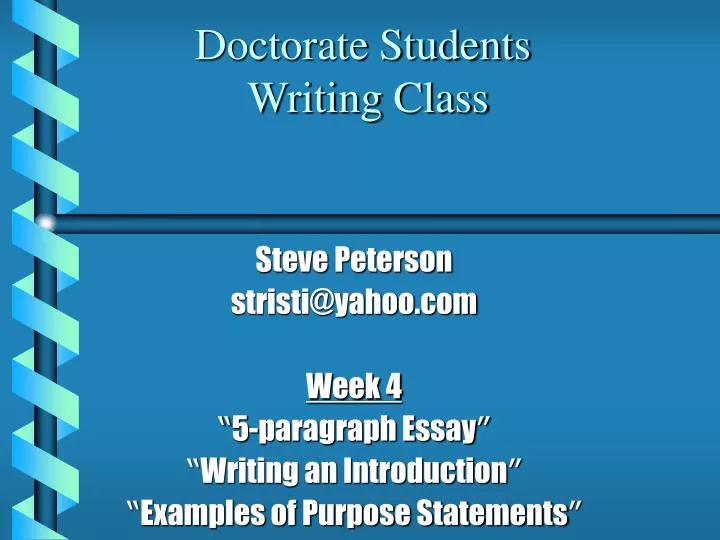 doctorate students writing class