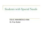 Students with Special Needs - slide 1