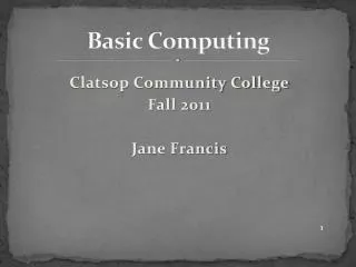 Basic Computing