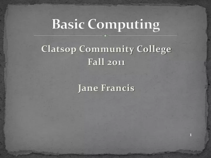 basic computing