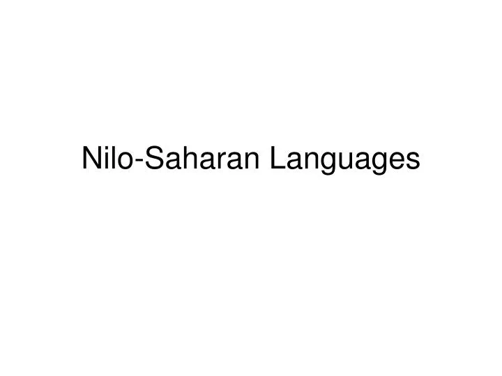 nilo saharan languages