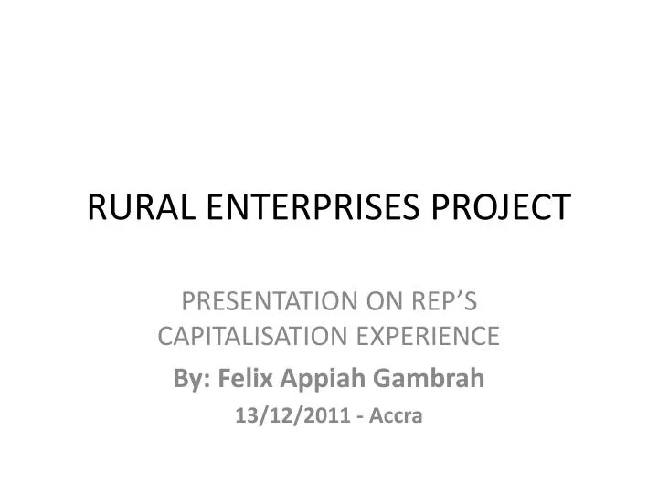 rural enterprises project
