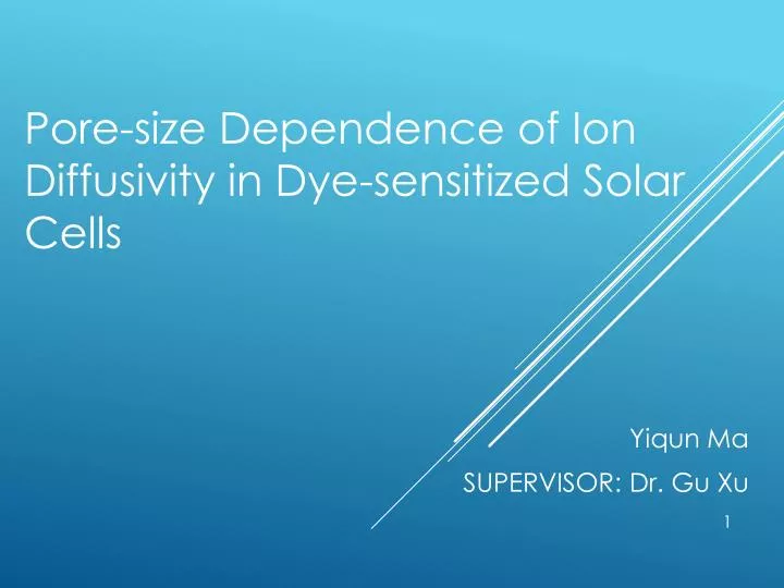 pore size dependence of ion d iffusivity in dye sensitized s olar c ells