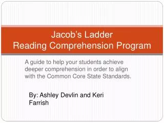 Jacob’s Ladder Reading Comprehension Program
