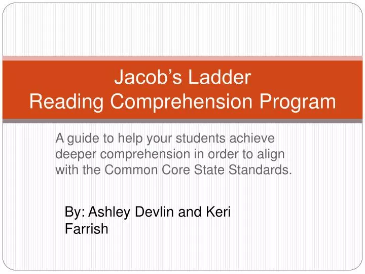 jacob s ladder reading comprehension program
