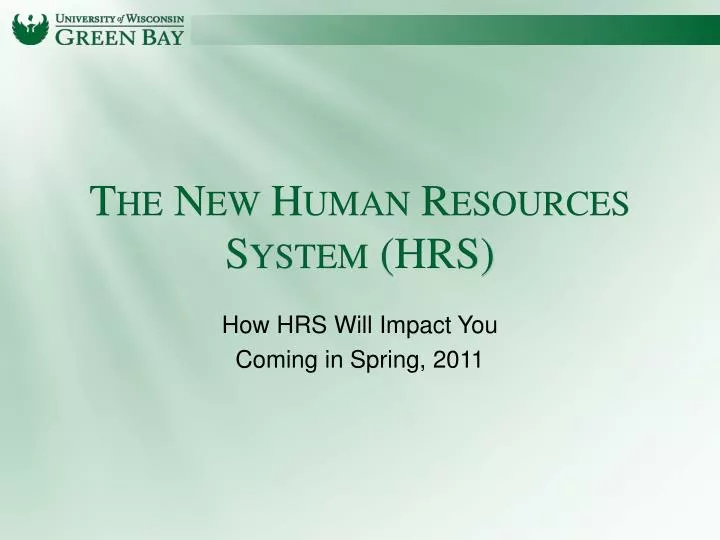 the new human resources system hrs