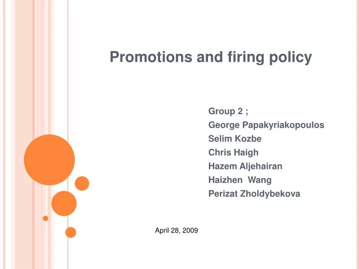 promotions and firing policy