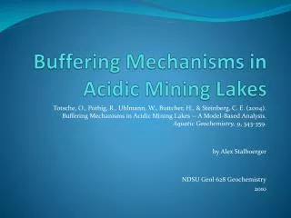 Buffering Mechanisms in Acidic Mining Lakes