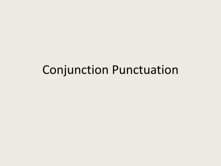 conjunction punctuation