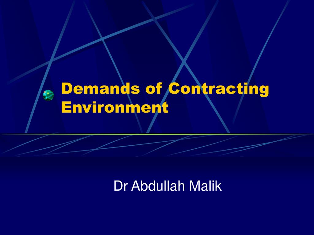 PPT - Demands of Contracting Environment PowerPoint Presentation, free ...