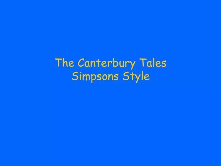 the canterbury tales simpsons style