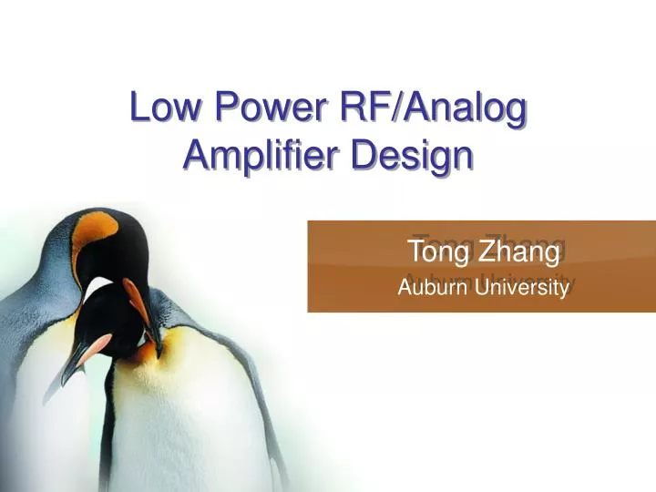 low power rf analog amplifier design