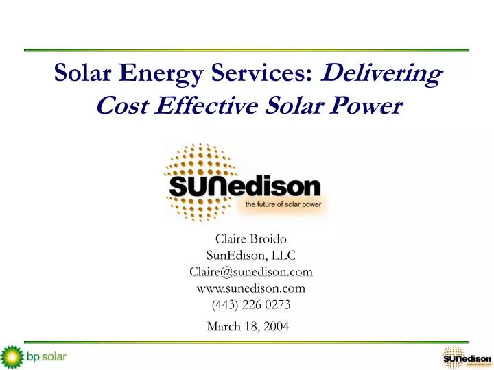 solar energy services delivering cost effective solar power