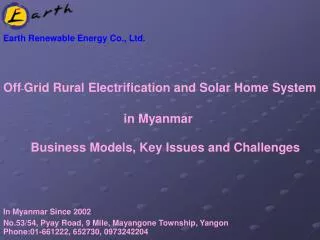 Earth Renewable Energy Co., Ltd.