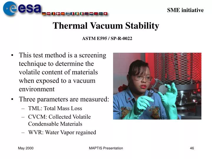 thermal vacuum stability astm e595 sp r 0022