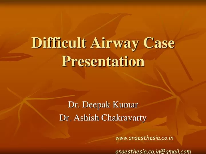 difficult airway case presentation
