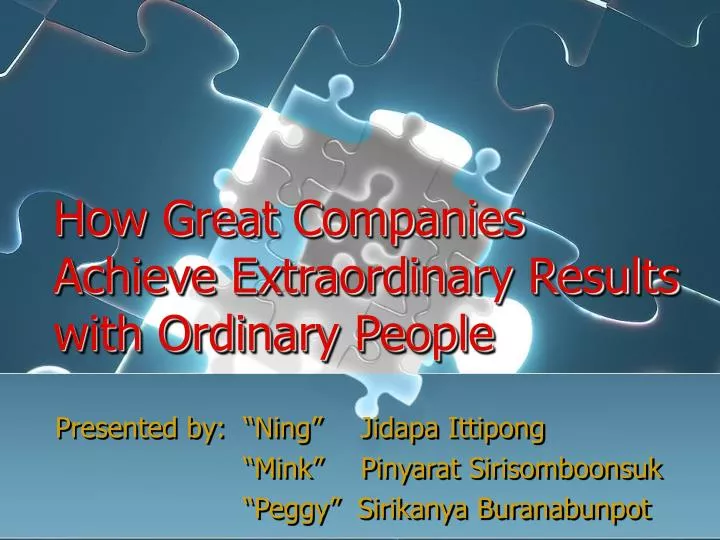 how great companies achieve extraordinary results with ordinary people