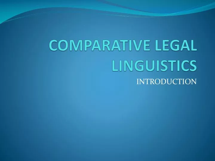 comparative legal linguistics