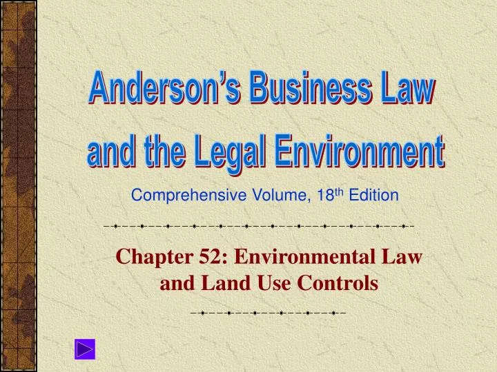 chapter 52 environmental law and land use controls