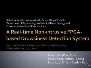 A Real-time Non-intrusive FPGA-based Drowsiness Detection System