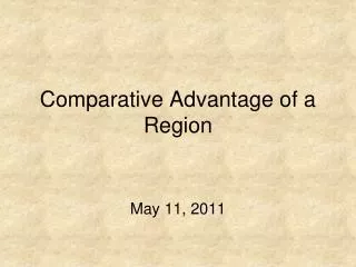 Comparative Advantage of a Region