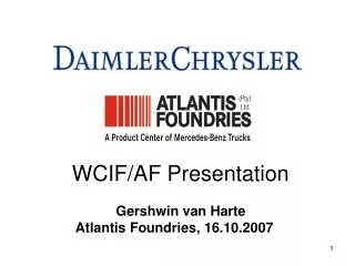 WCIF/AF Presentation
